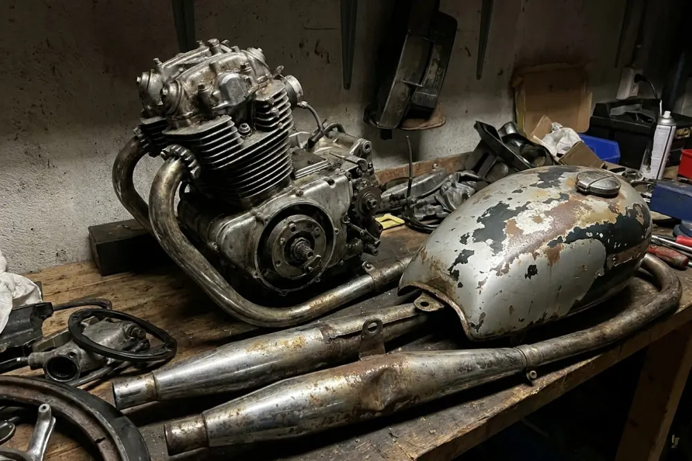 Motorcycle parts reconditioning BEFORE